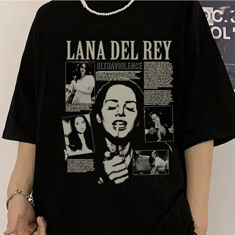 Chanteur Lana Del Rey imprimer t-shirt hommes femmes mode Hip Hop Streetwear Harajuku à manches courtes grande taille