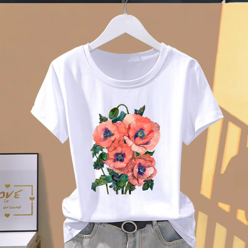Nouveau T-shirt décontracté à manches courtes pour femme