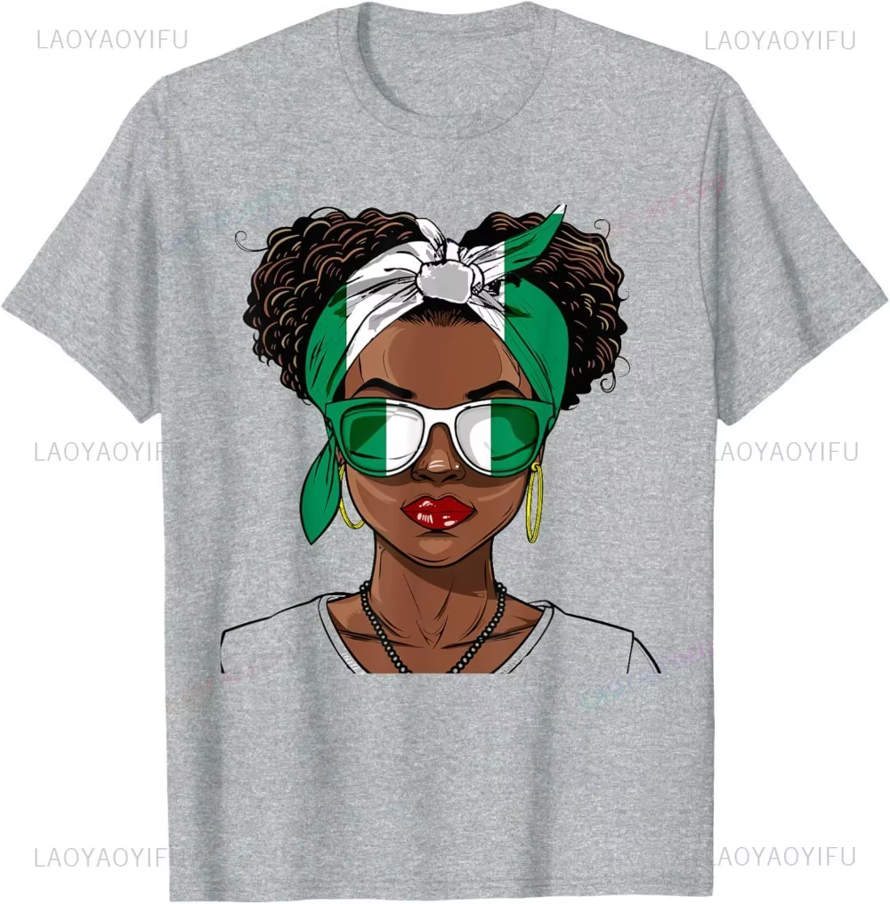 Tenue drapeau du Nigeria pour femme, uniforme Souvenirs, T-Shirt nigérian d'été pour homme, col rond, manches courtes, unisexe, hauts amples en coton