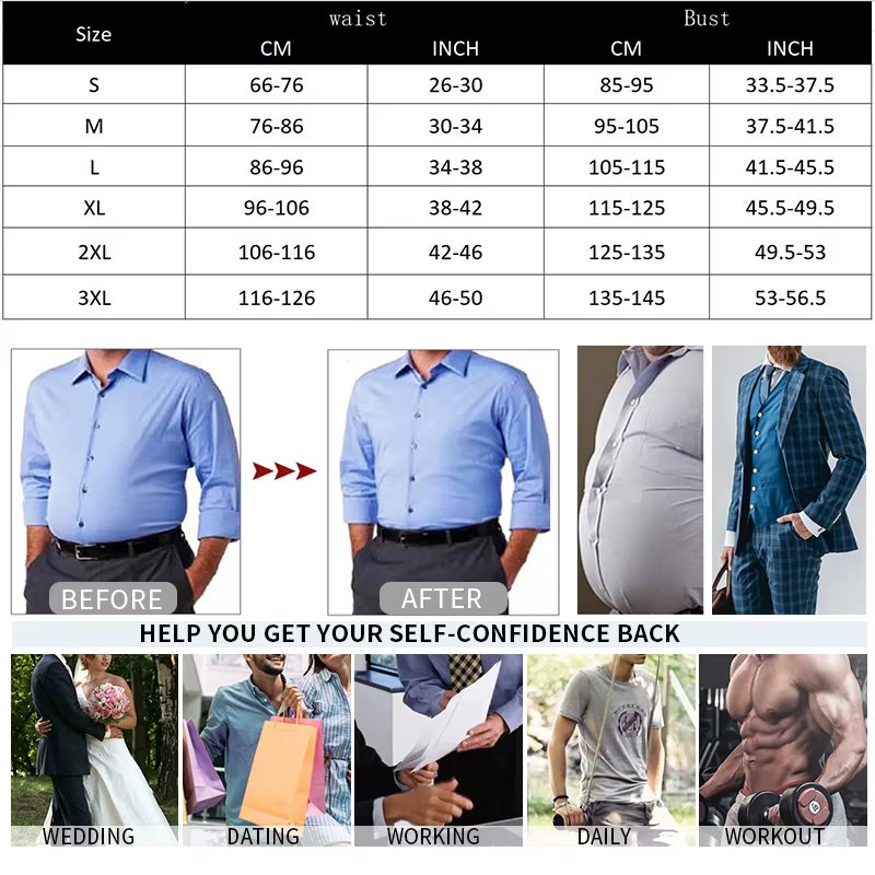 Chemise pour hommes minceur corps Shaper gilet entraînement débardeurs Abs Abdomen sous-vêtements débardeur Shapewear