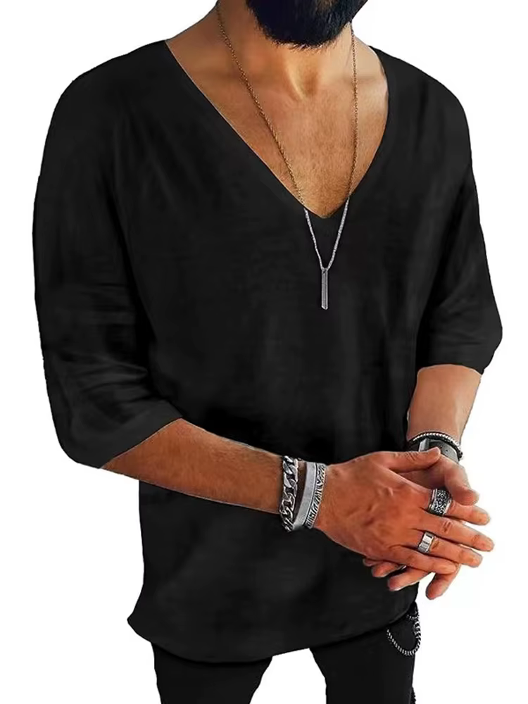 T-shirt en coton et lin pour hommes
