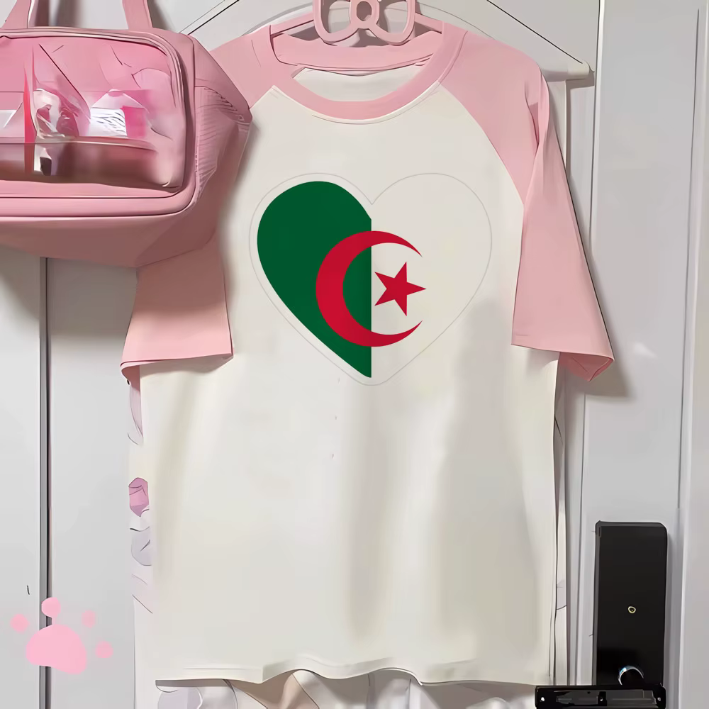 Algérie haut femmes anime style moderne t-shirts fille bande dessinée années 2000 vêtements