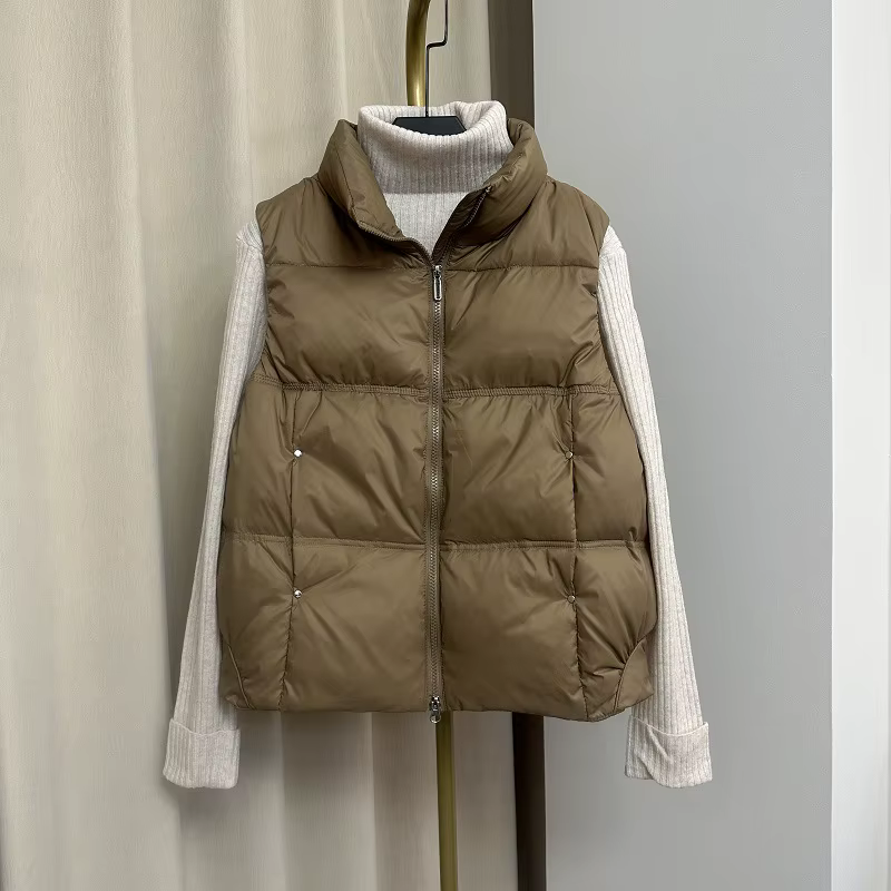 Gilet en duvet de canard blanc pour femme