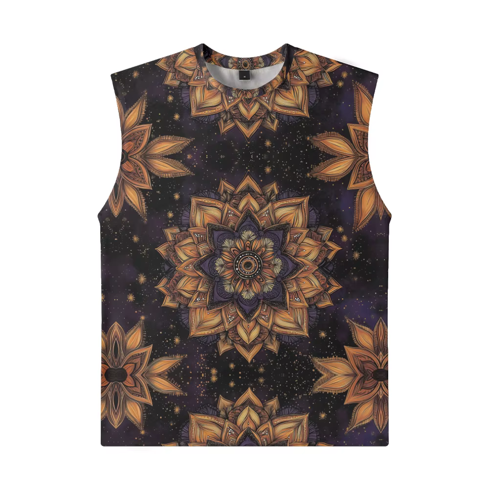 Débardeur géométrique Mandala cosmique pour hommes