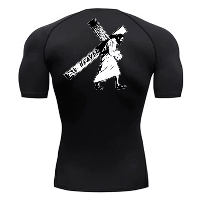 Angel graphique athlétique séchage rapide t-shirts pour hommes chrétien gymnastique entraînement course Compression