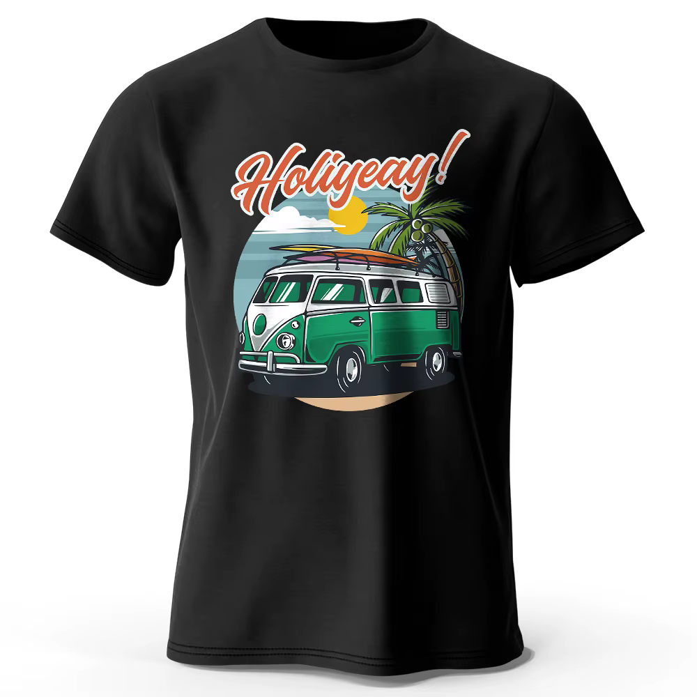 Insigne de coucher de soleil Tropical imprimé unisexe hommes femmes T-Shirt t-shirts hauts 100% coton palmier graphique île vêtements de vacances