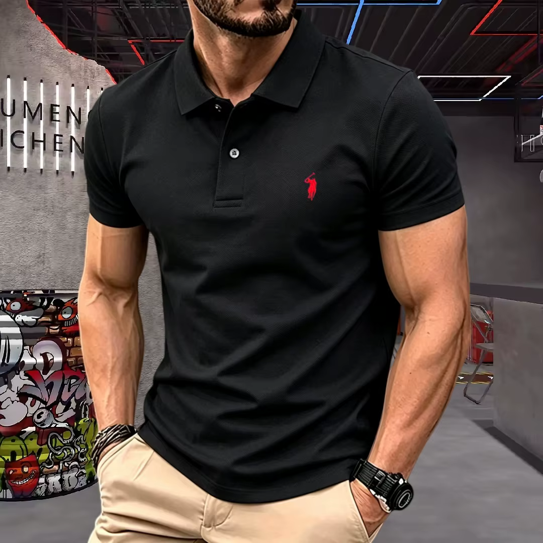 Polo Homme 100% Polyester Luxe Broderie Poney Manches Courtes Mode Été 2026 Respirant Golf Décontracté Affaires Hauts