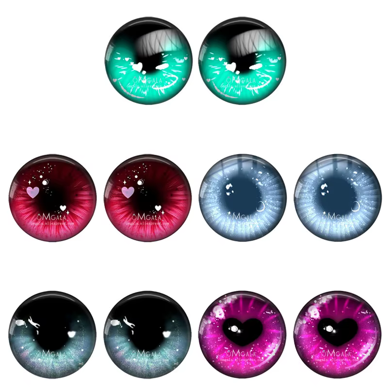 5 paires d'yeux en verre pour bricolage