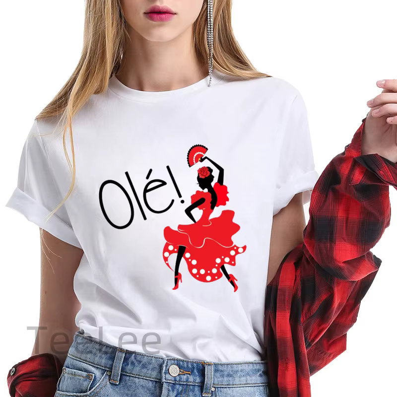 Tendances de T-shirt flamenco pour vêtements pour femmes