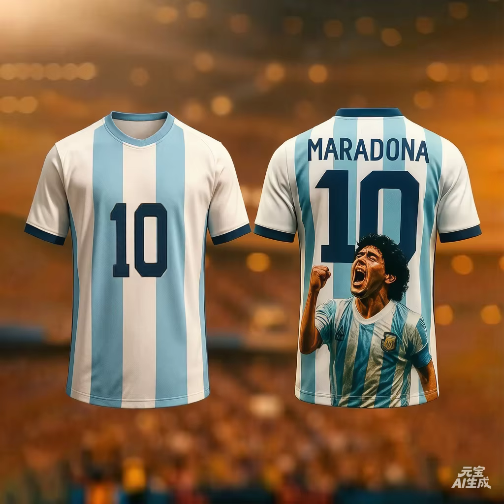 T-shirt à col rond Maradona édition commémorative