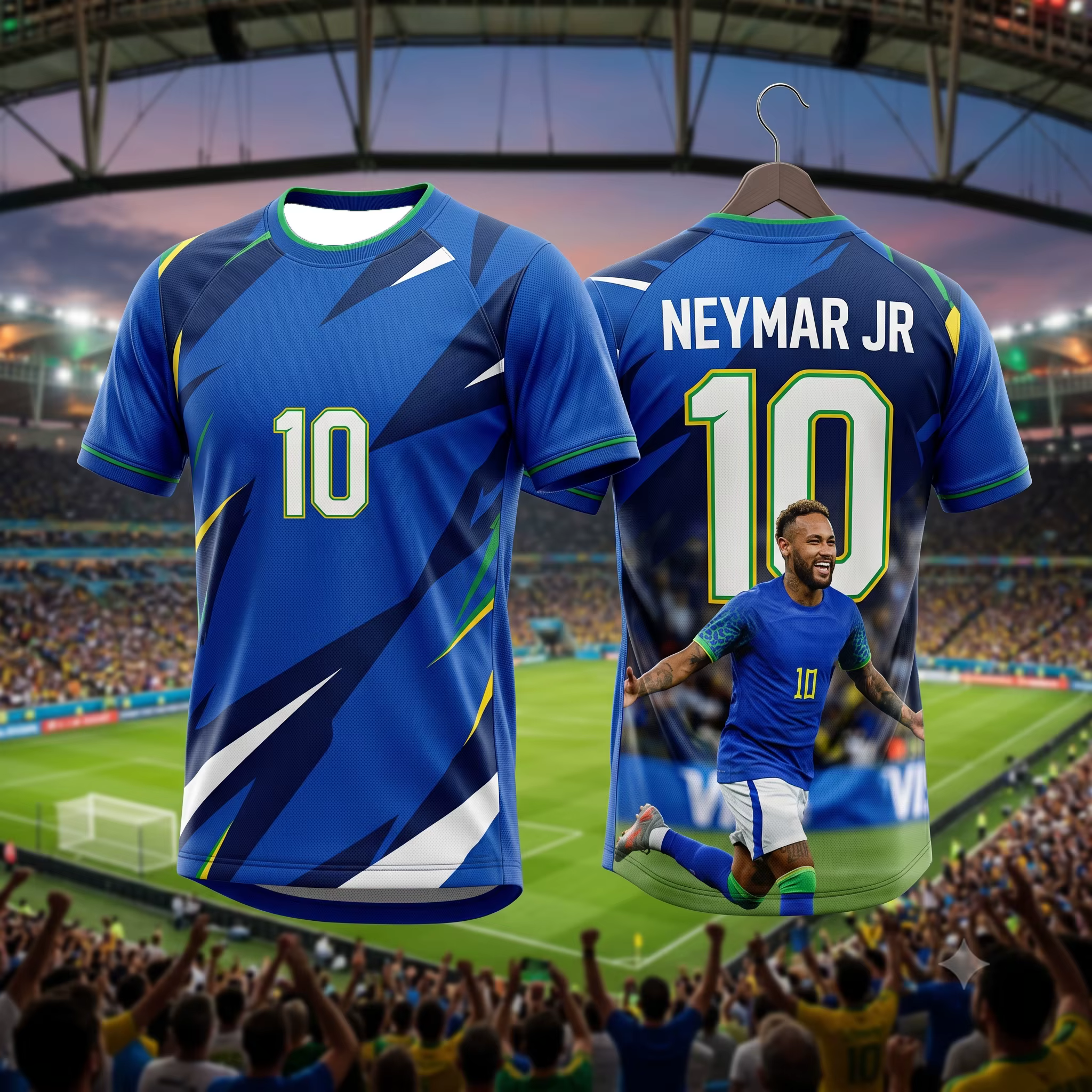 T-shirt de football Brésil pour enfants Neymar #