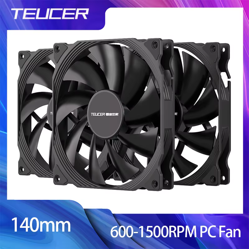 TEUCER 140mm 600-1500 tr/min ventilateur de boîtier haute Performance 4Pin PWM contrôle Intelligent de la température