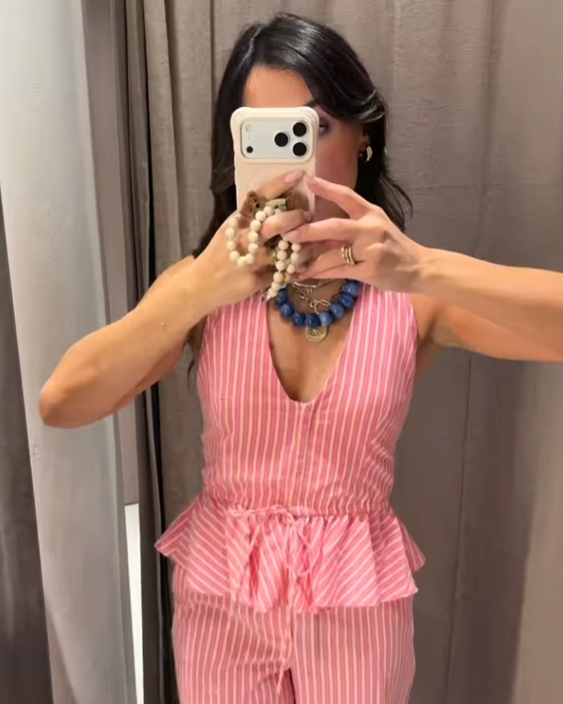 Haut pour femme 2026 Nouvelle Collection Été Col V Rayé Halter Chic et Élégant Style Vacances