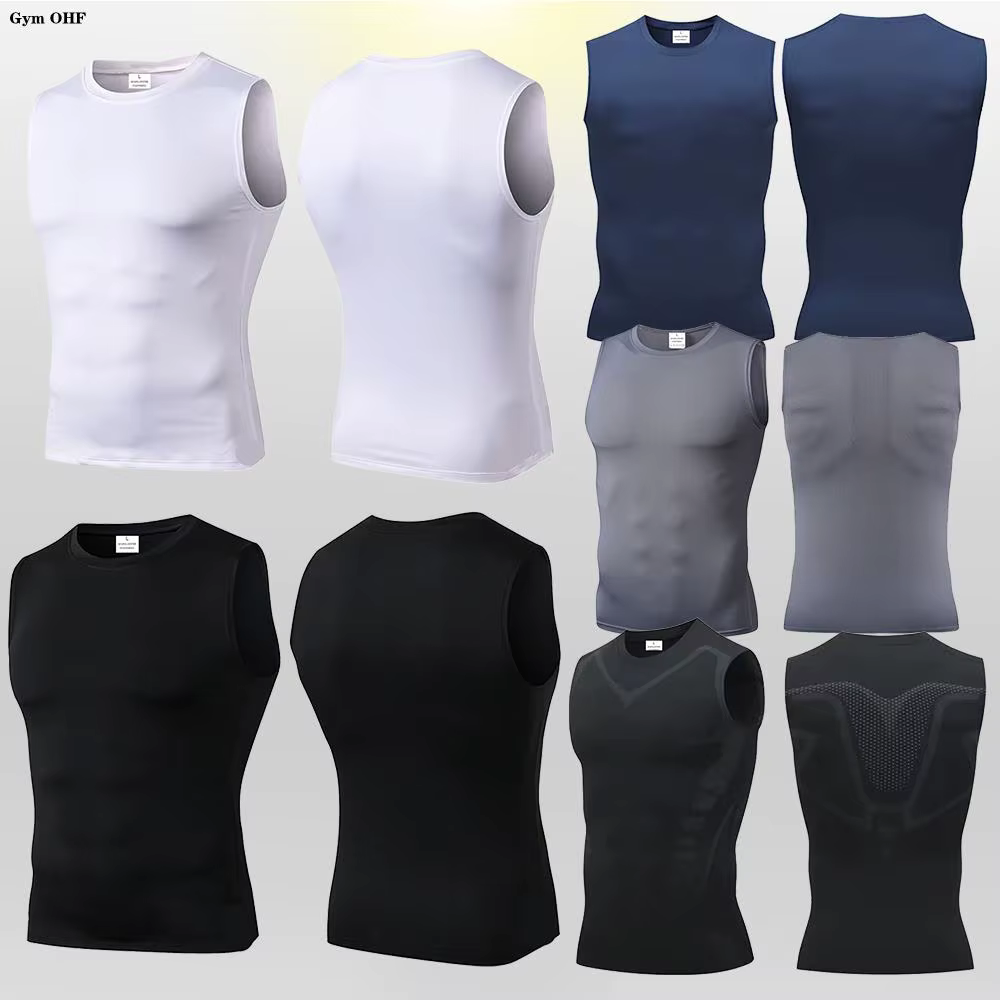 Hommes séchage rapide course T-Shirts Compression gilet sans manches séchage rapide Jersey chemise d'entraînement gymnase hommes débardeur