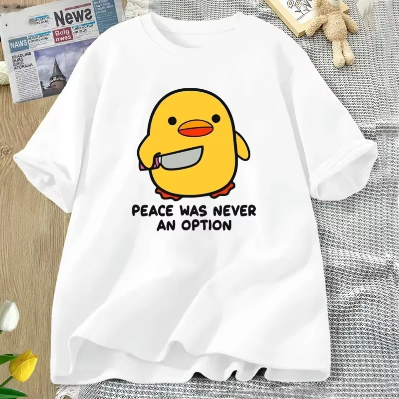 La paix n'a jamais une Option T-shirt Animal mignon drôle oie graphique t-shirts mode Harajuku Kawaii