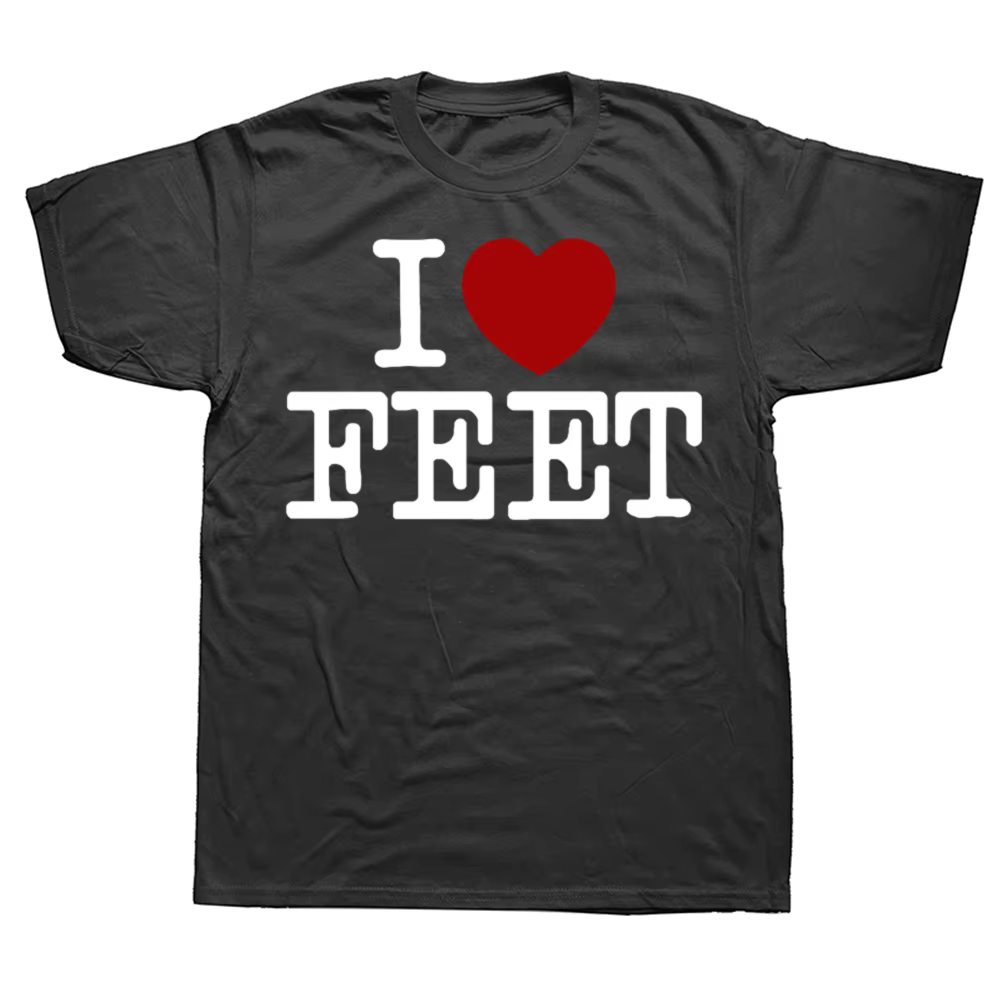 Drôle j'aime les pieds T-shirts graphiques hommes femmes mode t-shirt style décontracté 100% coton ample surdimensionné