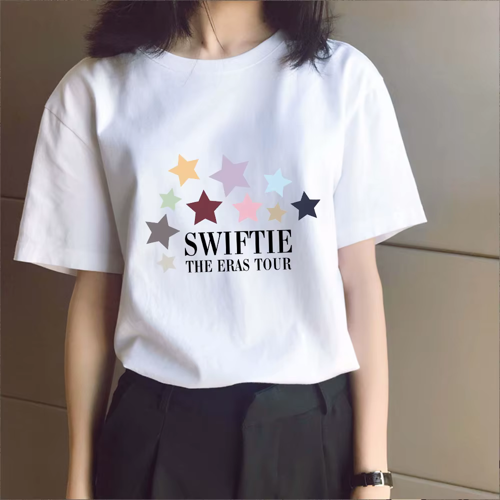T-shirt pour femme Taylor Swift, vêtement basique, merchandising populaire de la chanteuse, haut à manches courtes, col rond, mode, fans, streetwear, cadeau commémoratif