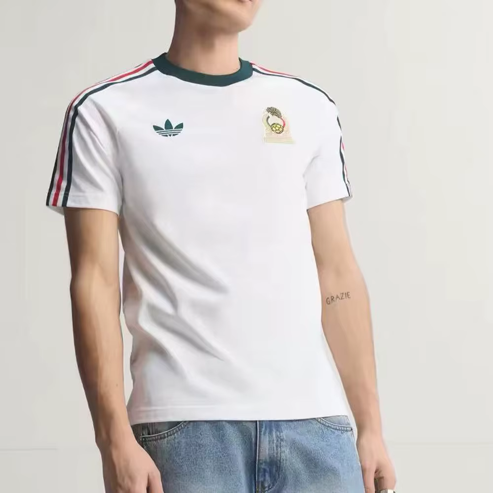 adidas Originals Mexico 3S OG Maillot de Football pour Homme, T-Shirt à Manches Courtes, Col Rond, Coupe Slim, Confortable et Tendance, JZ6483