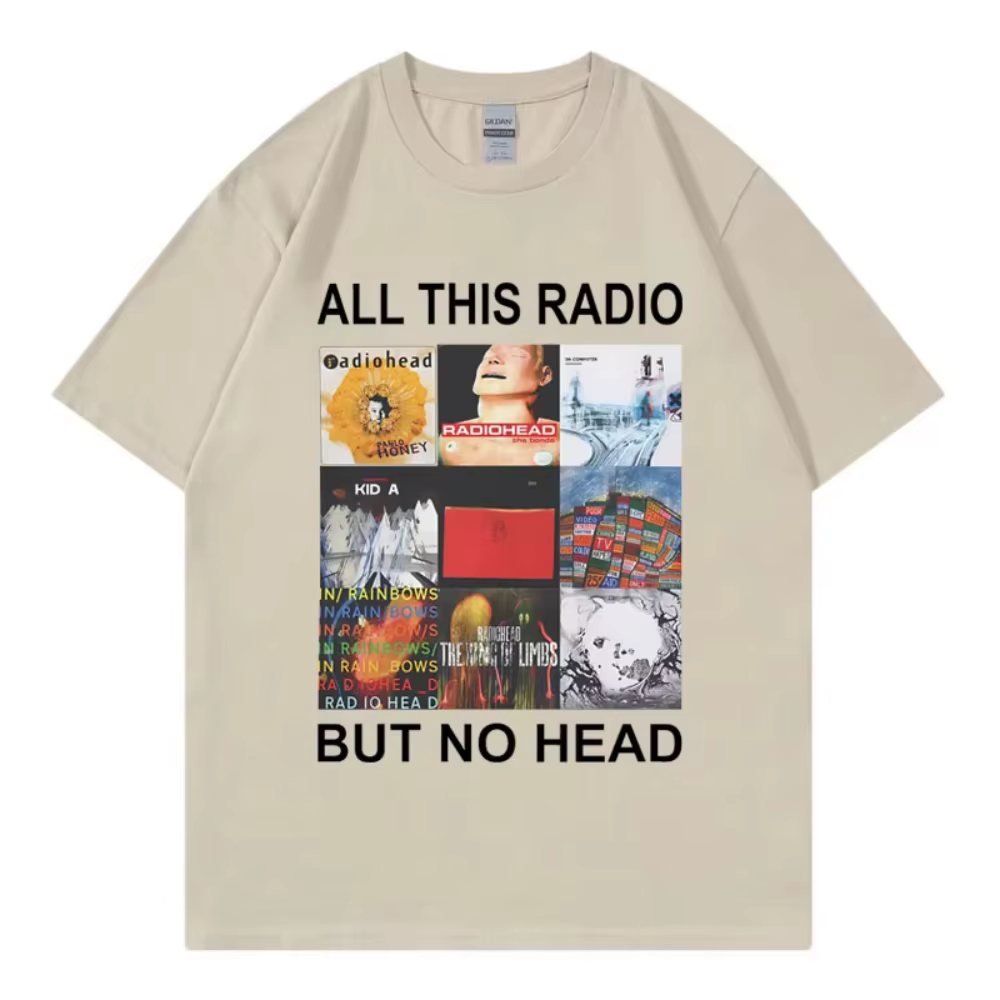 Tout ce Radio mais pas de tête T-Shirt groupe de Rock Radiohead Album de musique graphique