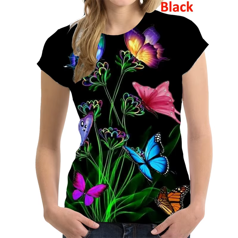 T-shirt manches courtes col rond femme