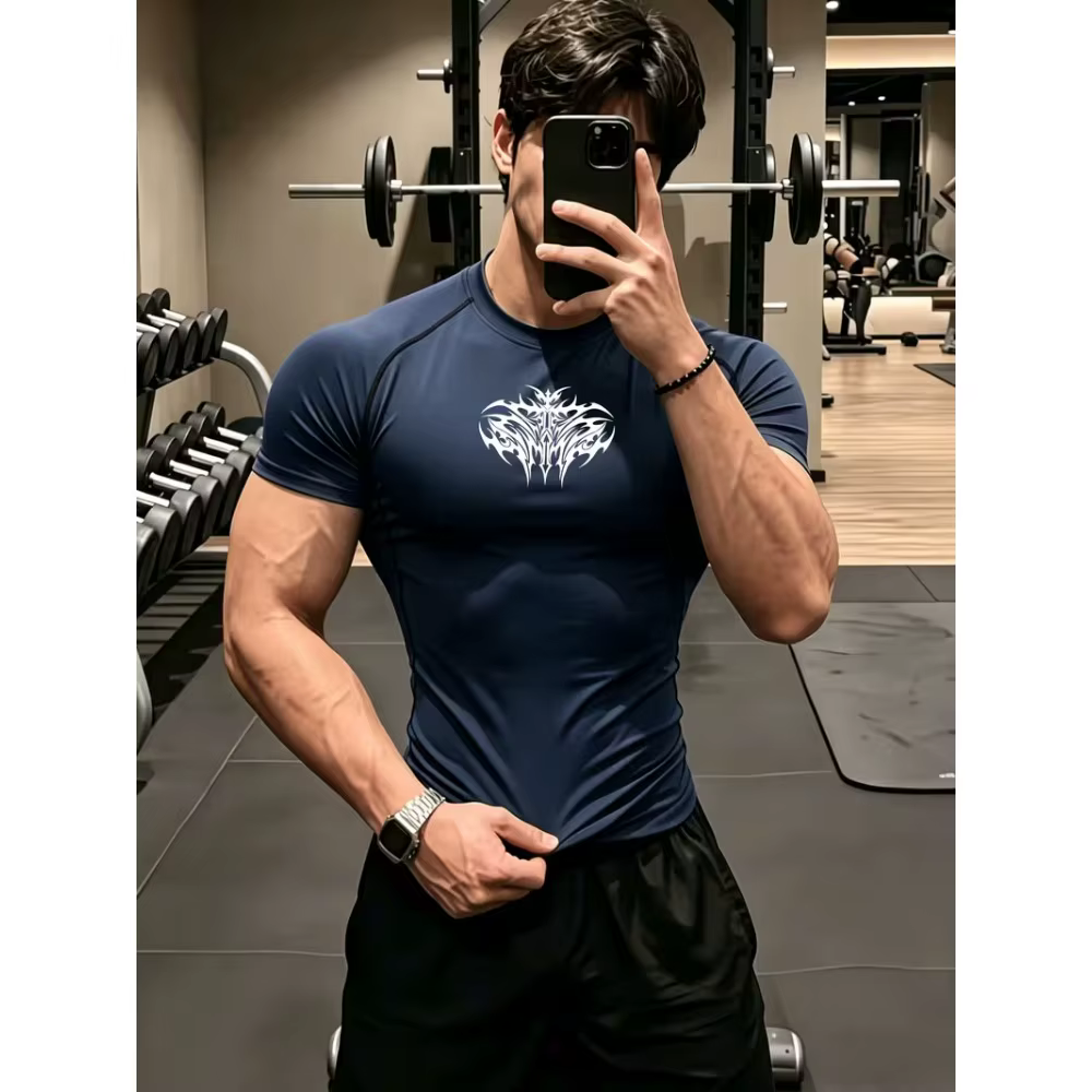 Nouveau T-shirt de sport ajusté pour homme