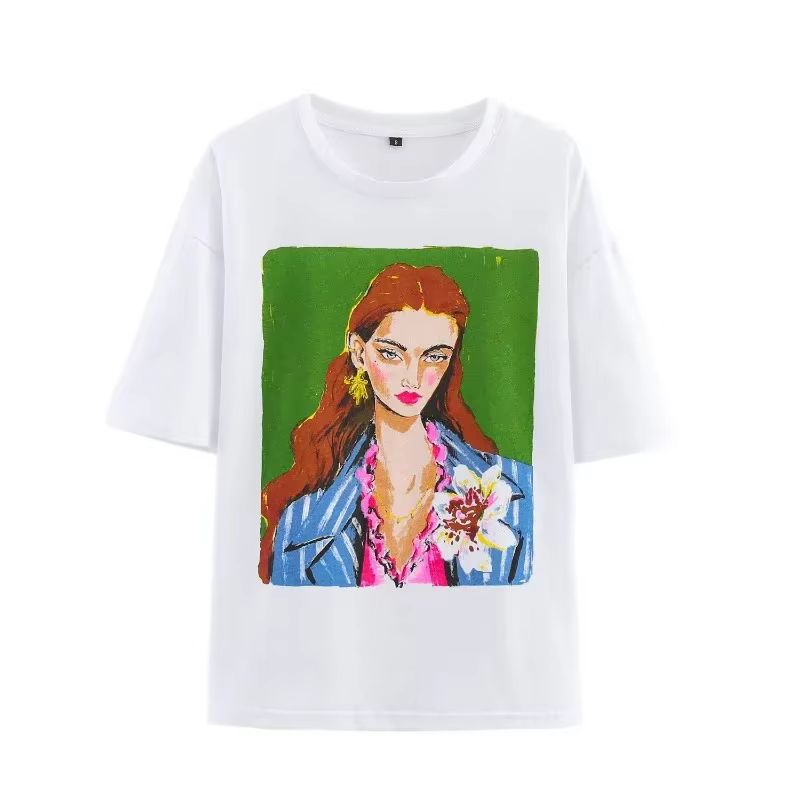 TRAFZR femmes T-shirts été 2025 Y2k Streetwear mode filles à manches courtes t-shirt col rond