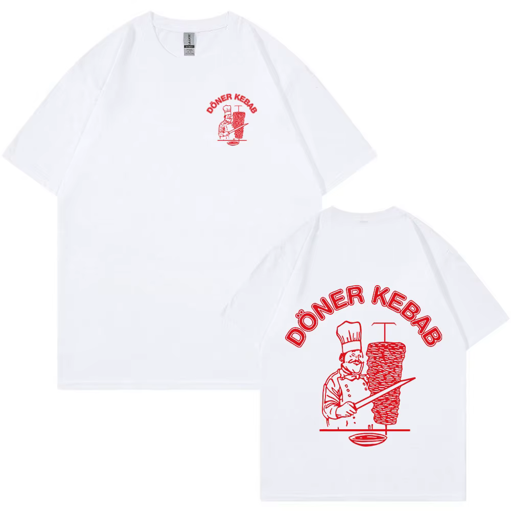 Doner Kebab T-shirt graphique drôle hommes mode été coton à manches courtes T-shirts décontracté surdimensionné