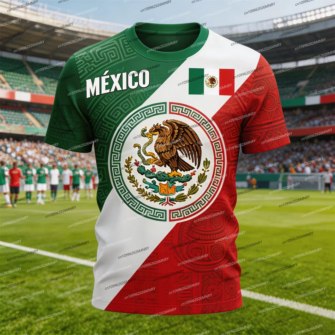 T-shirt drôle avec drapeau national du Mexique 2026