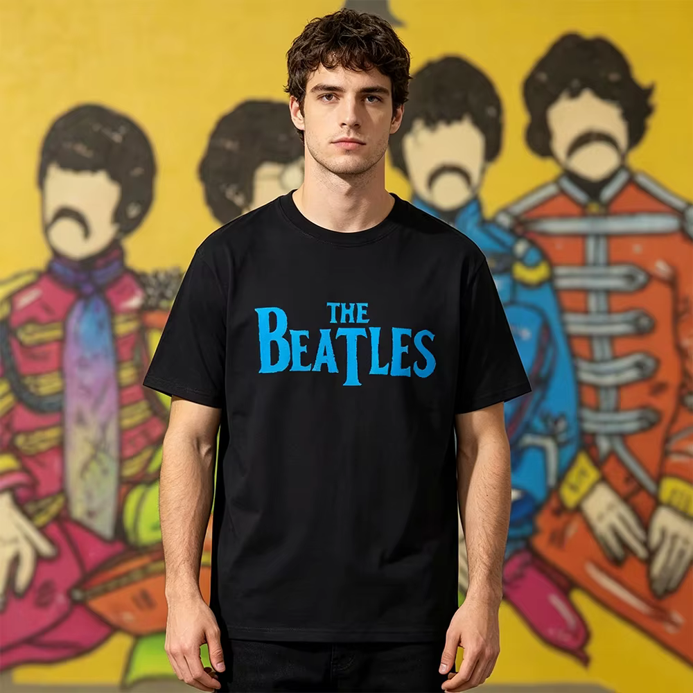 T-shirt The Beatles Black Rock Band pour hommes