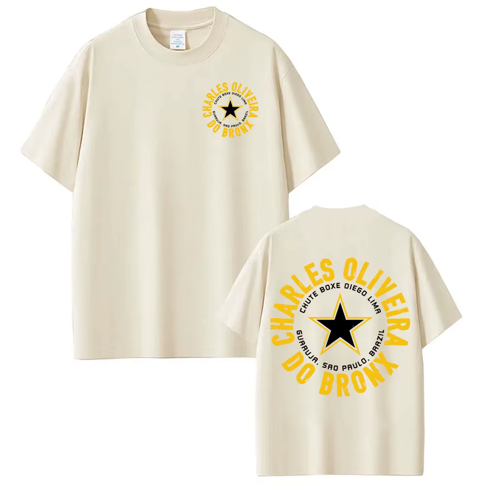 T-shirts imprimés avec le logo de Charles Oliveira Do Bronx pour hommes et femmes