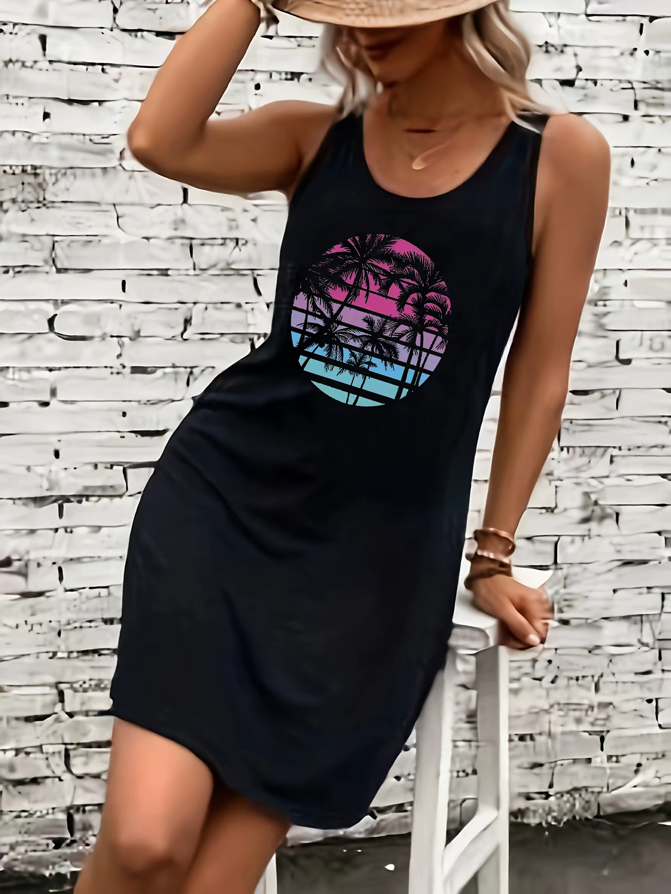 Robe débardeur sans manches pour femmes