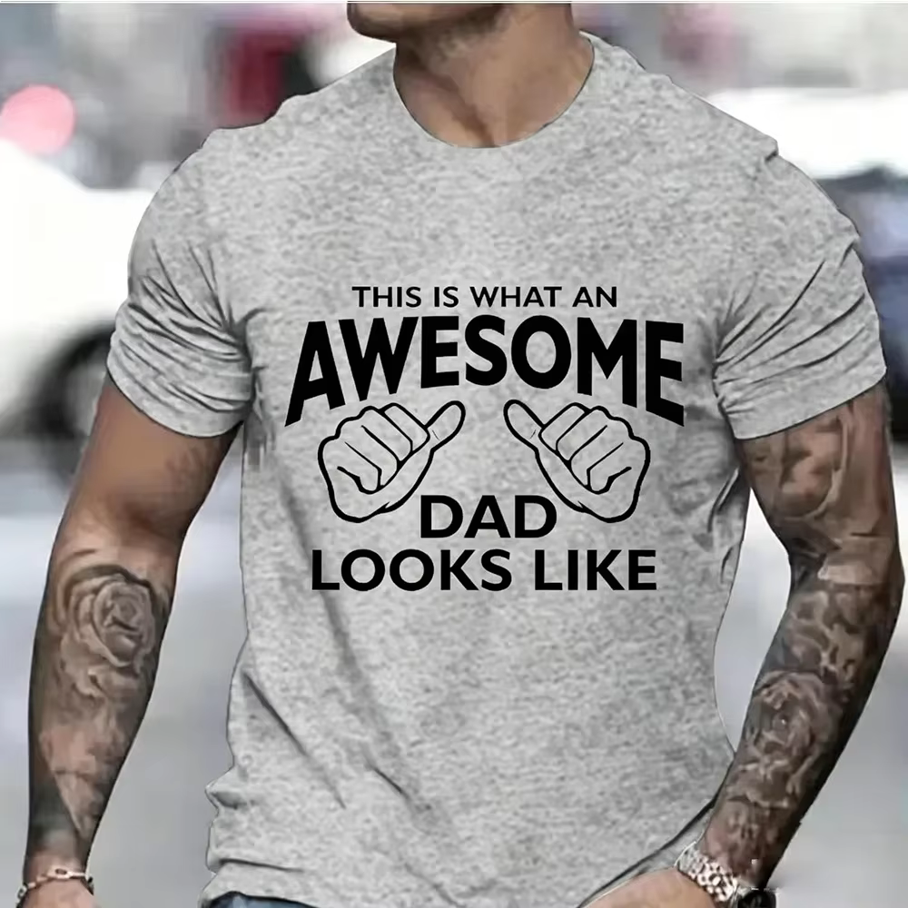 Vêtements pour hommes AWESOME DAD C'est comme ça que se dévêtit un papa T-shirt