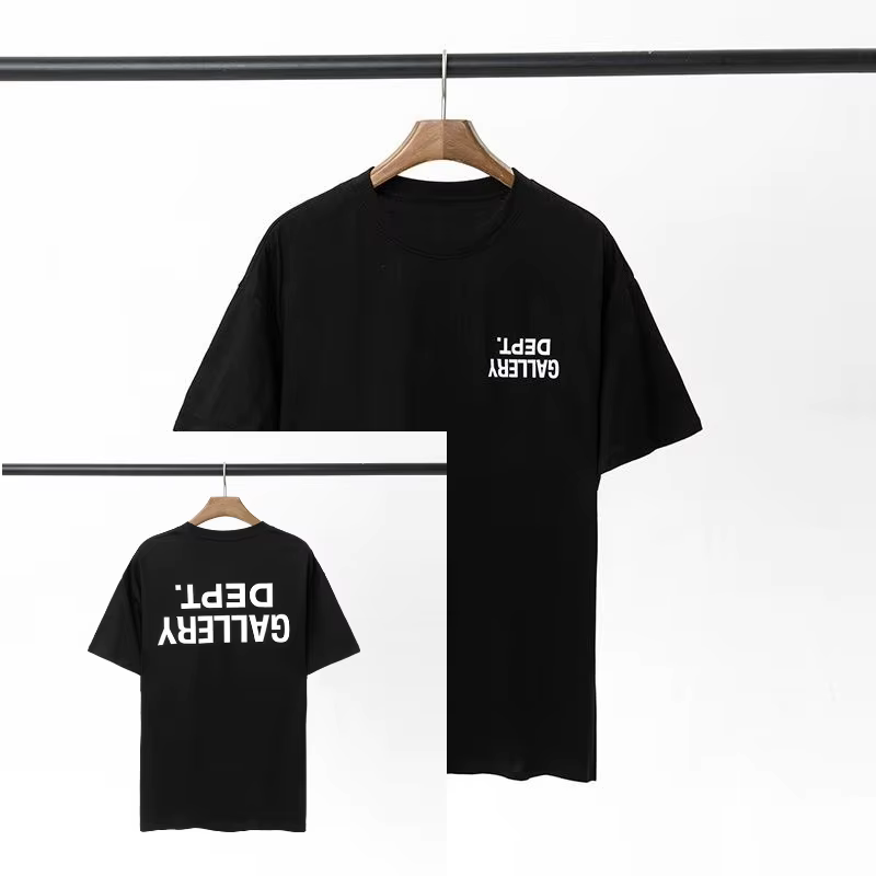 GALLERY DEPT inspiré revers imprimé T-Shirt 100% coton surdimensionné Streetwear