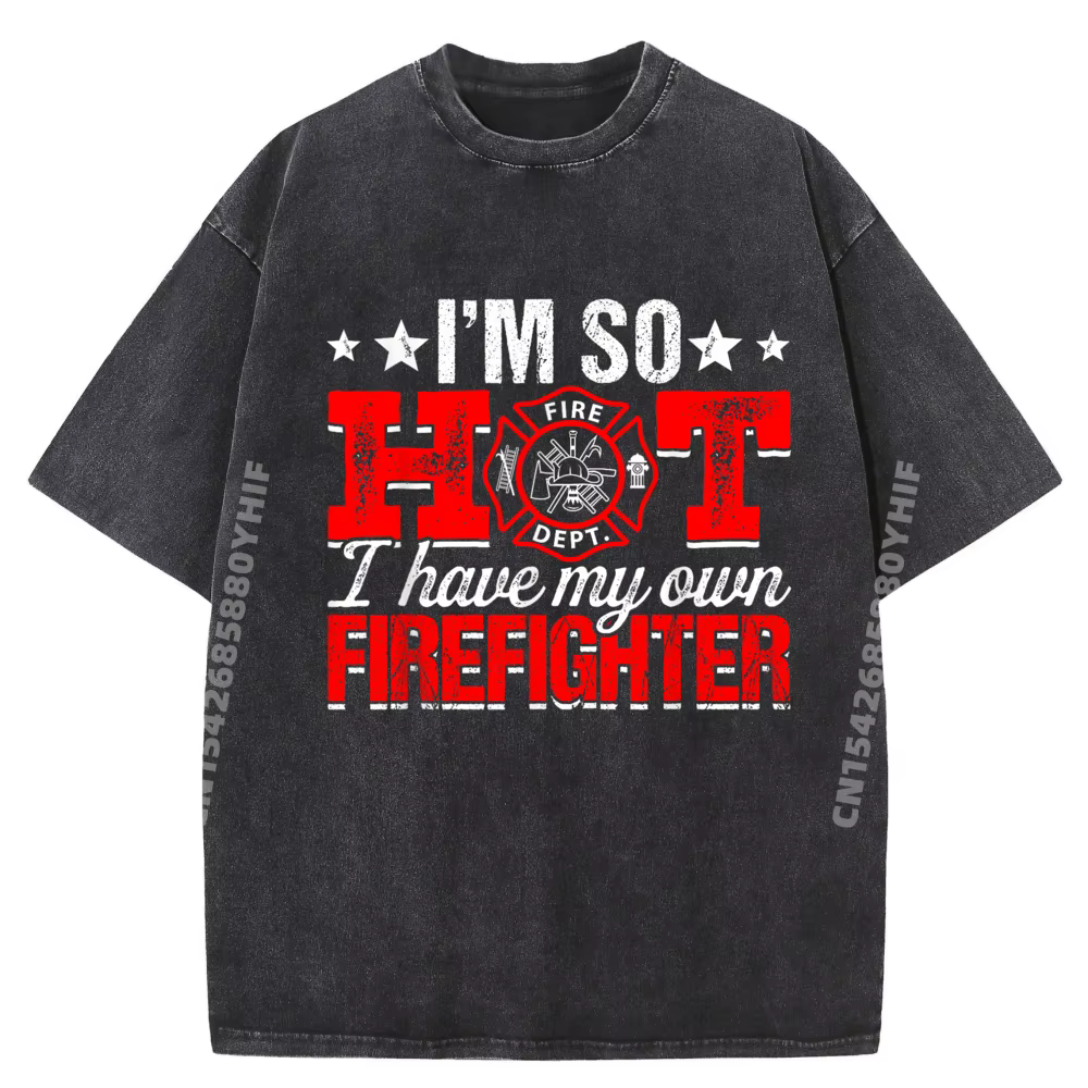 T-shirt graphique décontracté pour femme pompier
