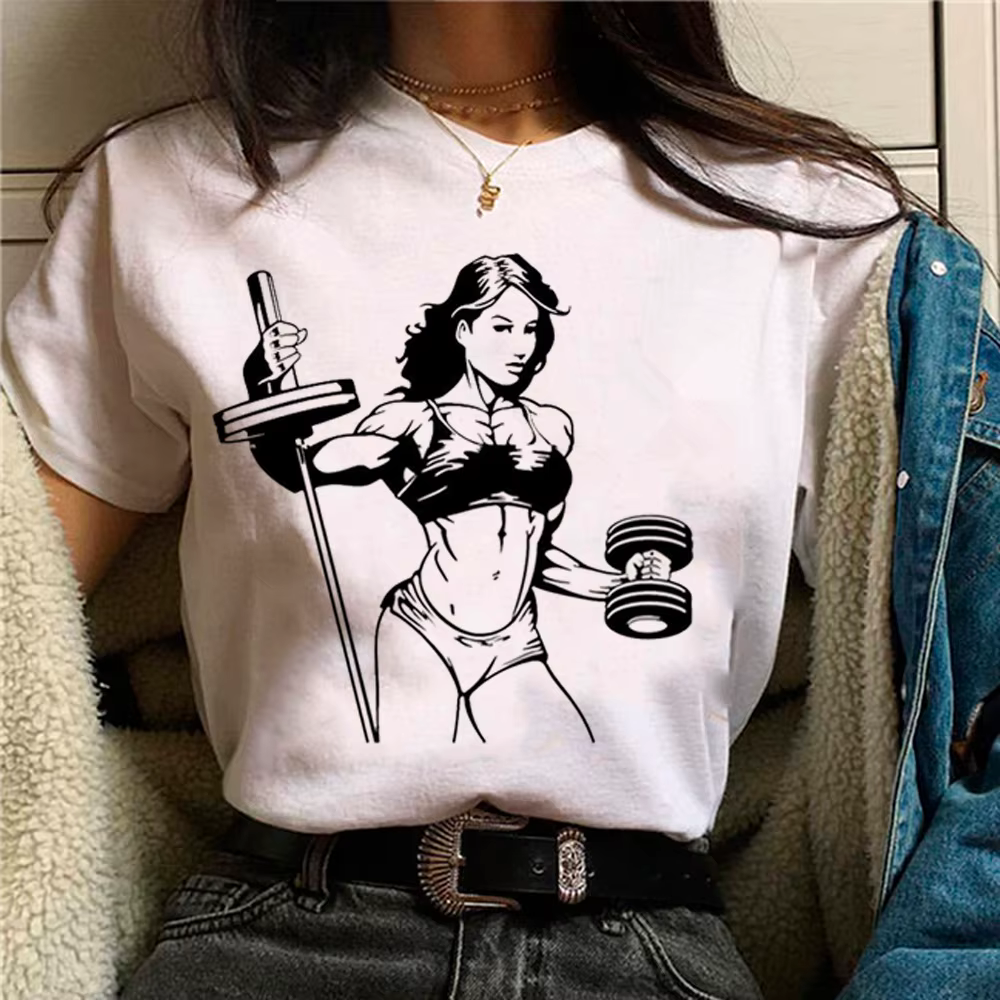 Crossfit Fitness t-shirts femmes manga graphique streetwear haut femme années 2000 vêtements de créateurs japonais