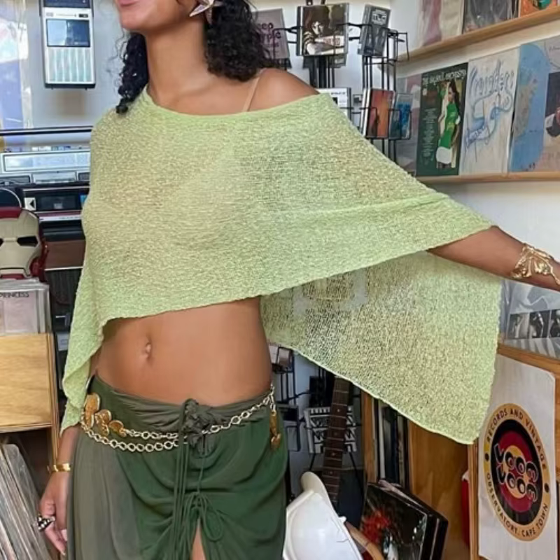 Haut Poncho transparent pour femme