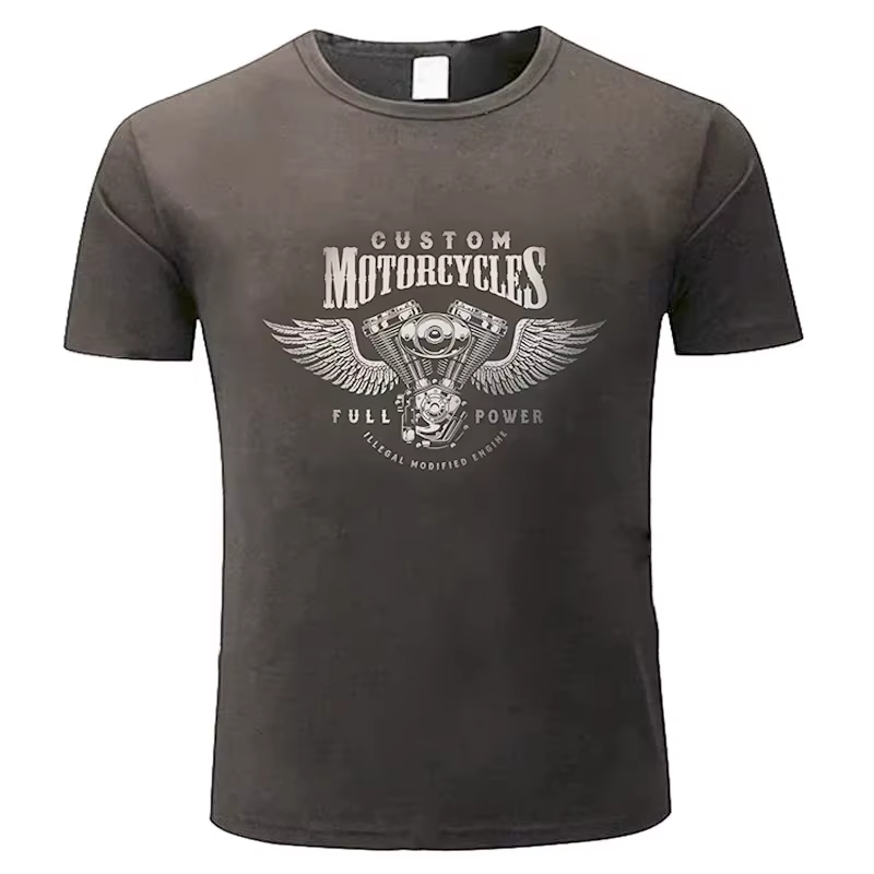 T-shirt Davidson 2026 Nouveau Motif Moteur Moto Mélange Coton Homme Femme Unisexe Coupe Oversize Épais Streetwear Motard