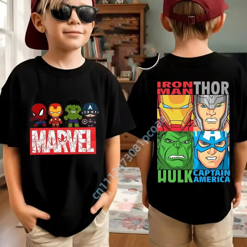 T-shirts décontractés à manches courtes et col rond pour enfants