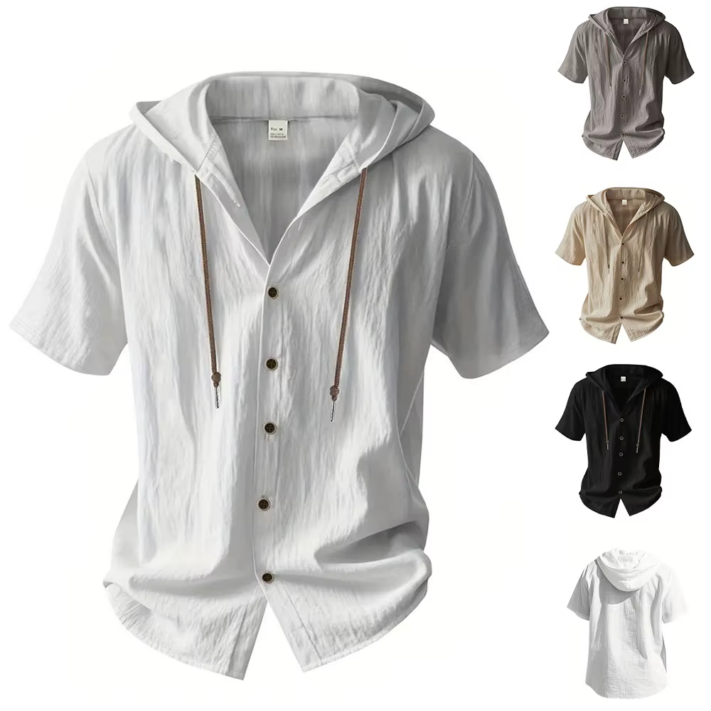 Chemise en coton et lin pour hommes