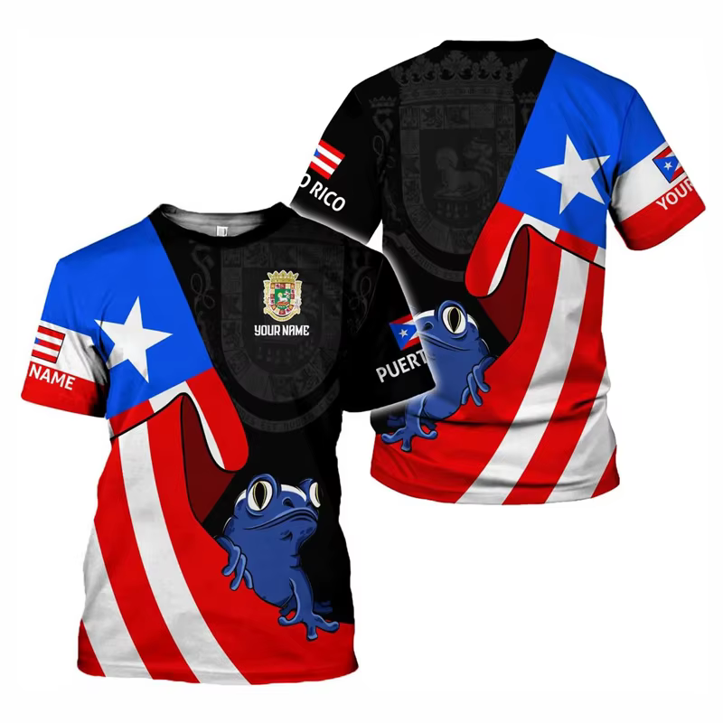Polo Homme Tendance Urbaine 2026 avec Drapeau de Porto Rico - T-shirt de Sport Respirant à Séchage Rapide pour Football en Extérieur 3D