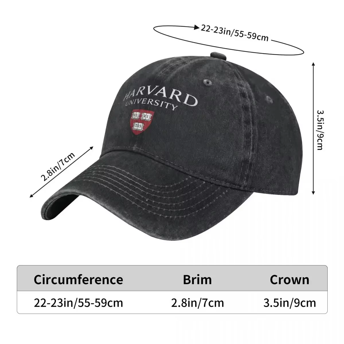 Casquette de Baseball à visière avec Logo de l'université de Harvard limitée