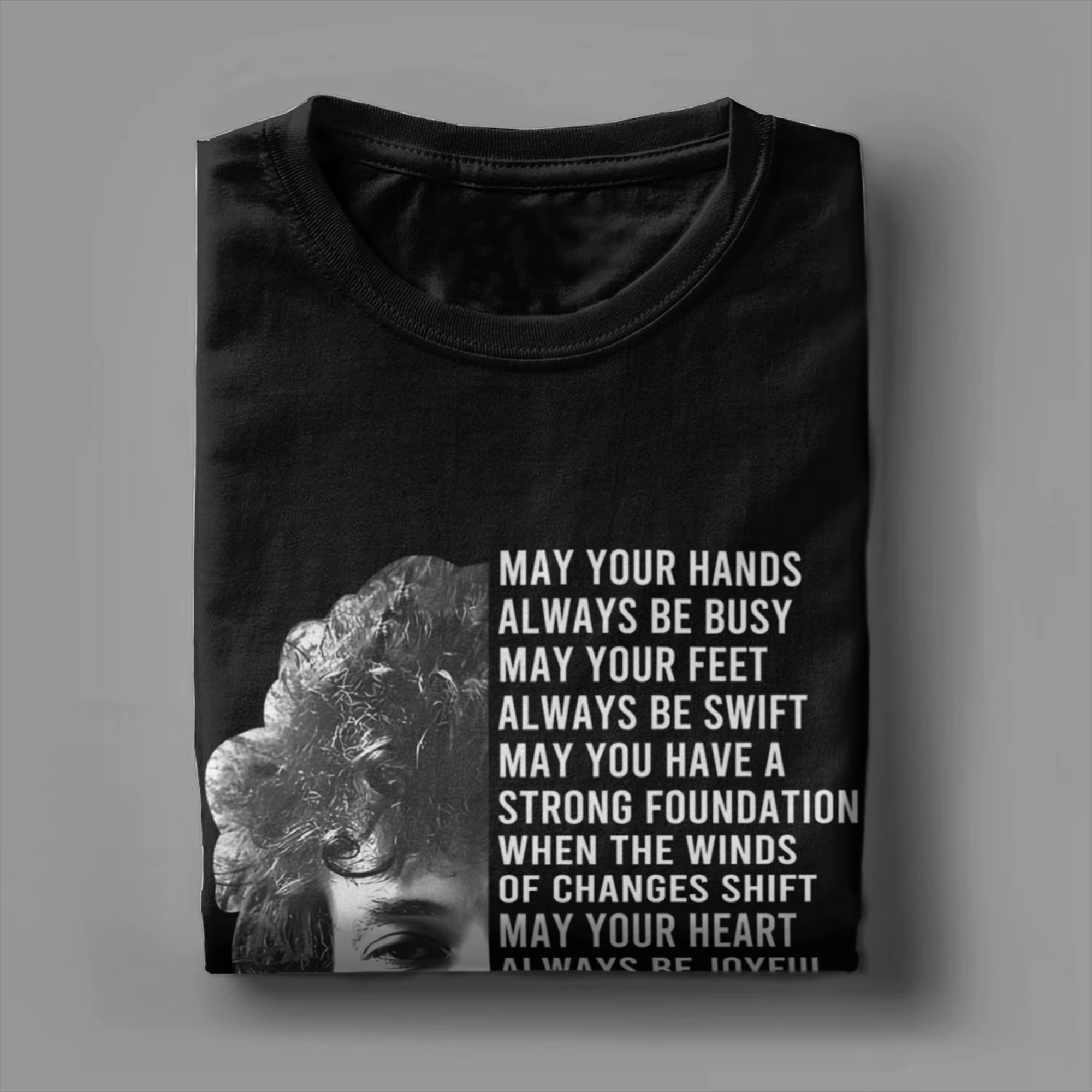 T-shirt pour hommes avec paroles de Bob Dylan Forever Young
