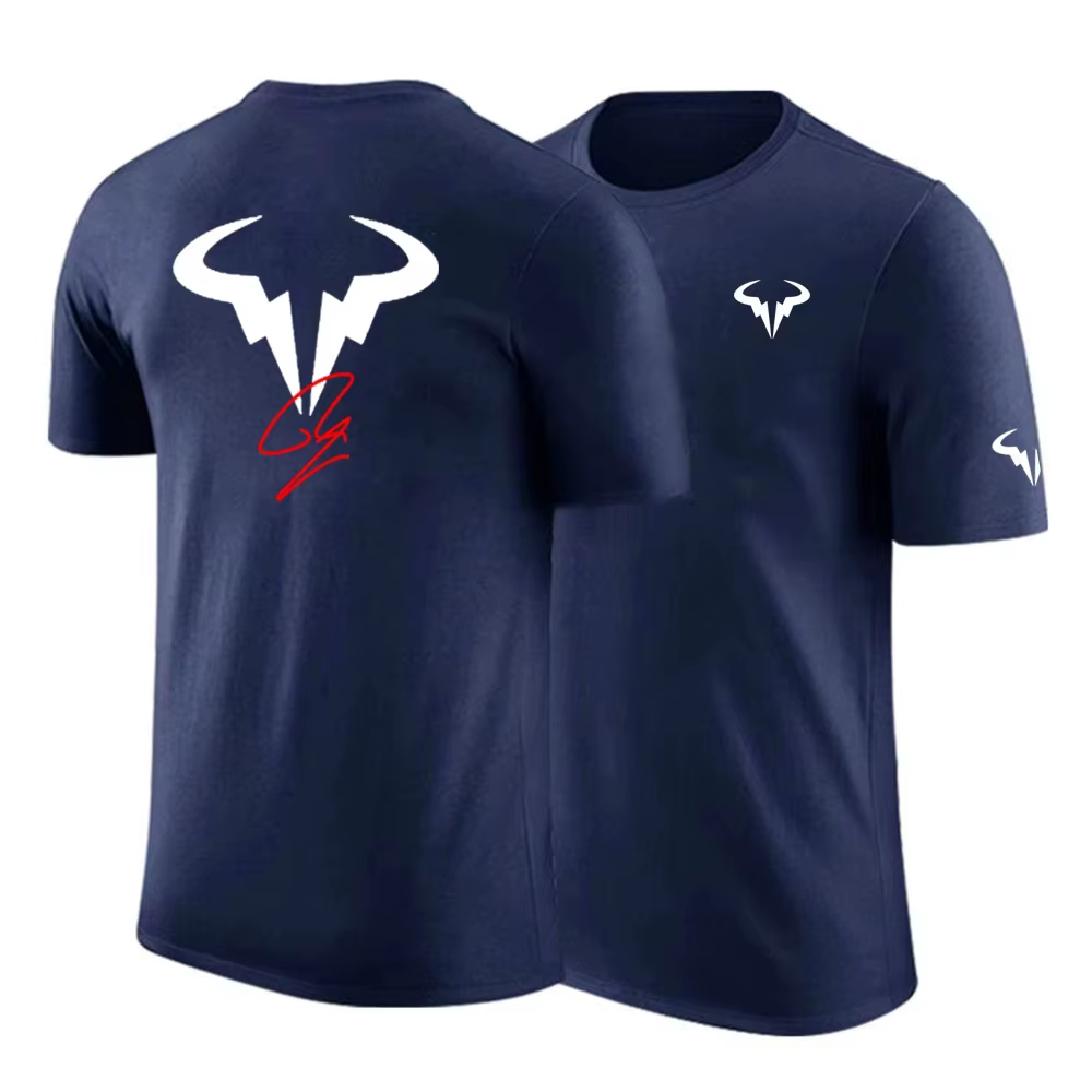 Rafael Nadal joueur de tennis hommes marque coton haute qualité impression ordinaire à manches courtes T-Shirt couleur unie décontracté hauts