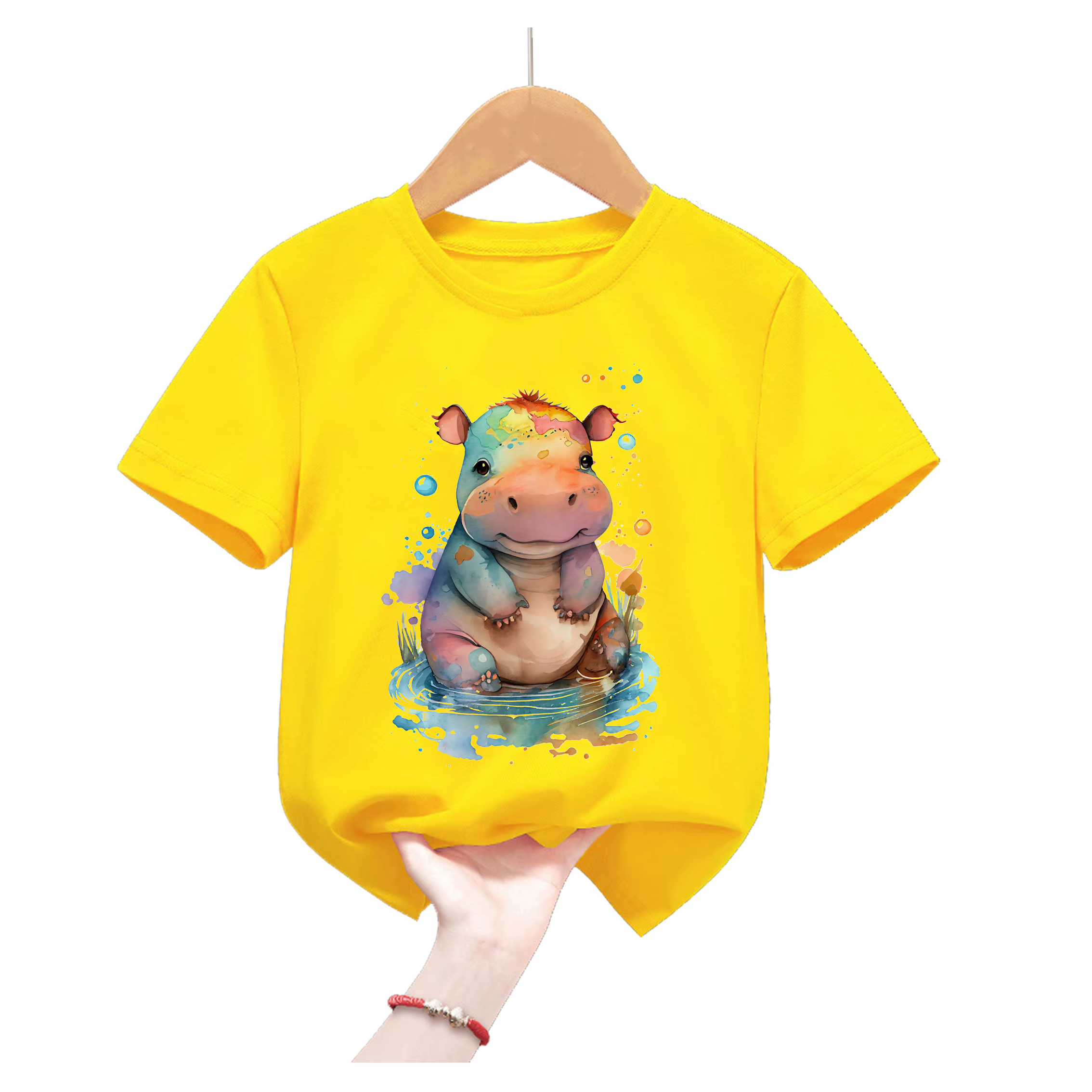 T-shirt jaune à manches courtes pour enfant