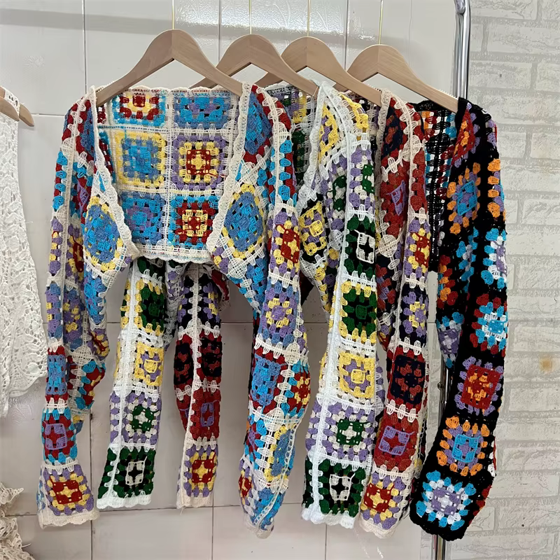 Chemisier court de style bohème pour femme