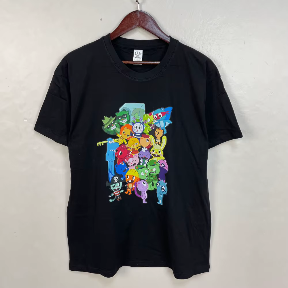 2025 été dessin animé T-shirt mignon tous les personnages joyeux arbre amis câlin dames TStudent