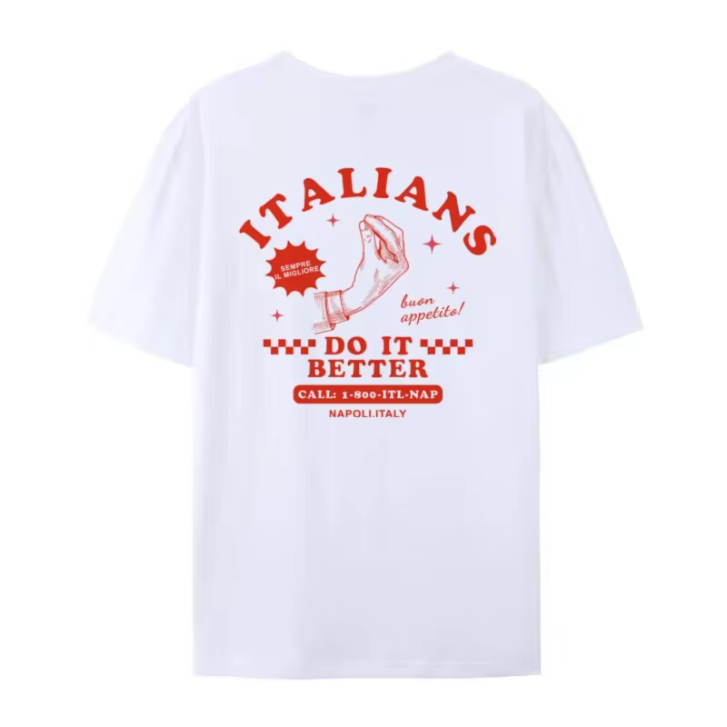 Les italiens font mieux T-Shirt drôle dos imprimé ample Style rétro italie amant