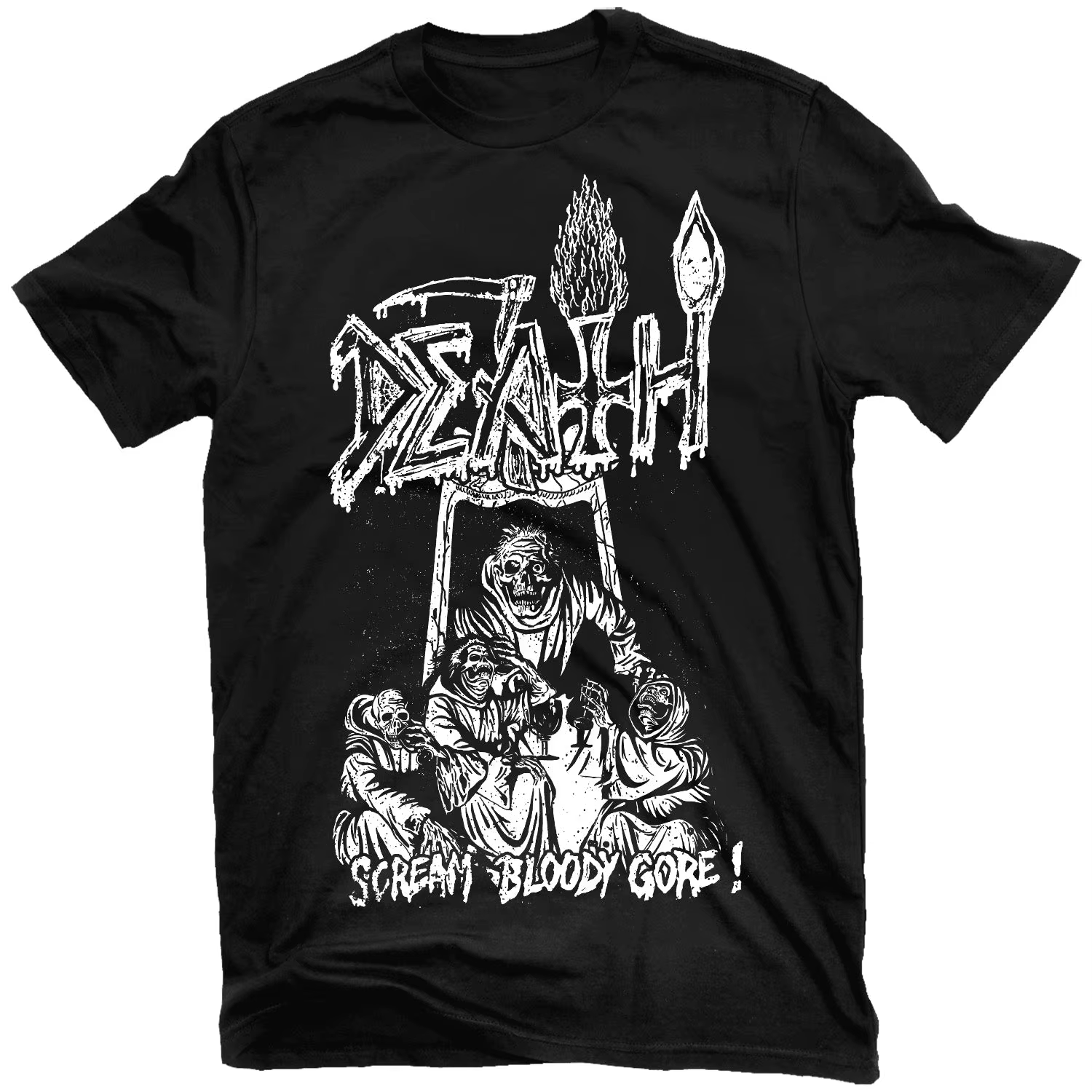 T-shirt décontracté d'été style groupe de rock heavy metal de la série Death on Stage