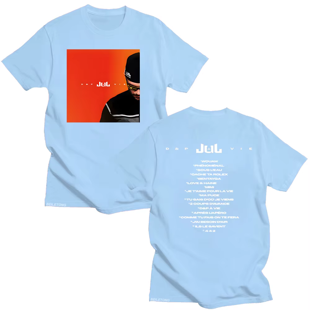 Rappeur JuL D & p À Vie T-shirts JuL nouvel Album mode polyvalent