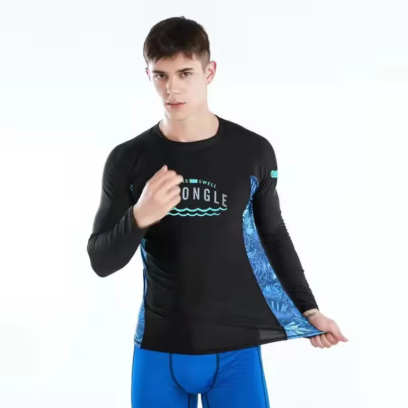 Maillot de bain à manches longues pour hommes, protection UV pour la plongée en apnée, protection anti-éruption, maillot de bain de plage, 3, 4